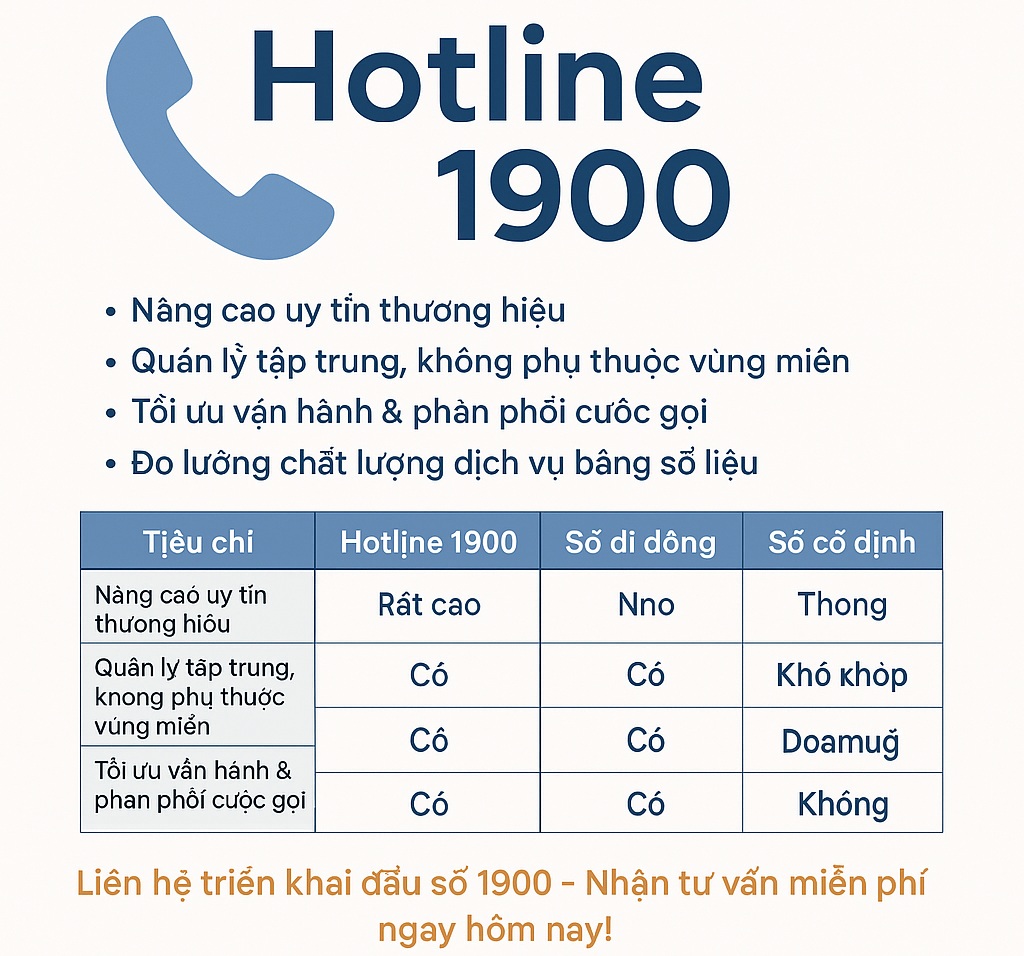 Hotline 1900 – Bí quyết nâng cấp thương hiệu của doanh nghiệp thời đại số.