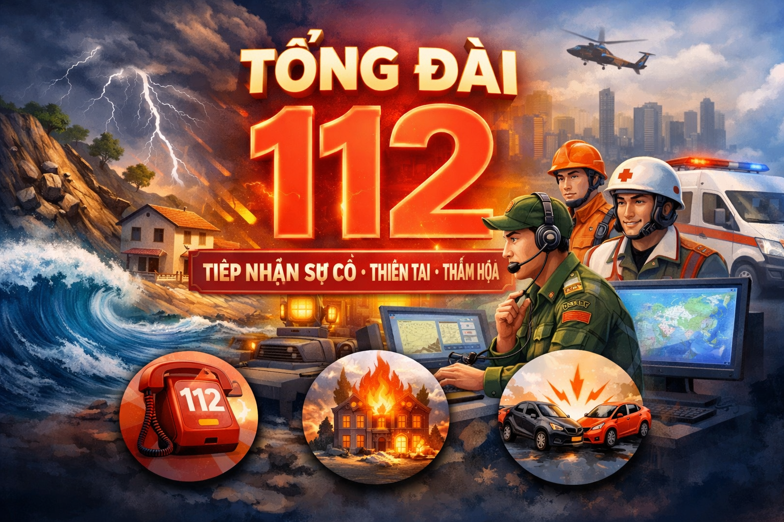 Tổng đài 112 là gì? Những điều cần biết về số khẩn cấp tiếp nhận thông tin sự cố, thiên tai, thảm họa