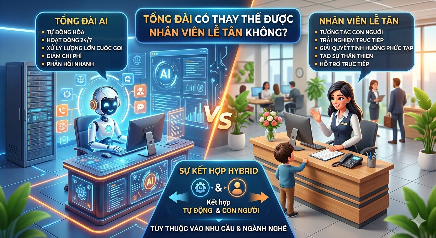 Tổng đài có thay thế được nhân viên lễ tân không?