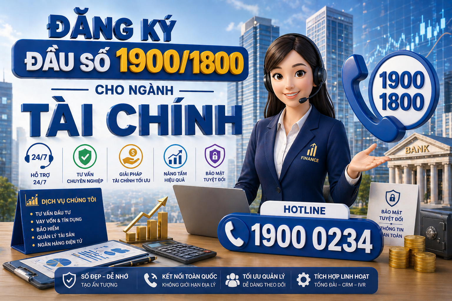 Đăng ký đầu số 1900/1800 cho ngành tài chính