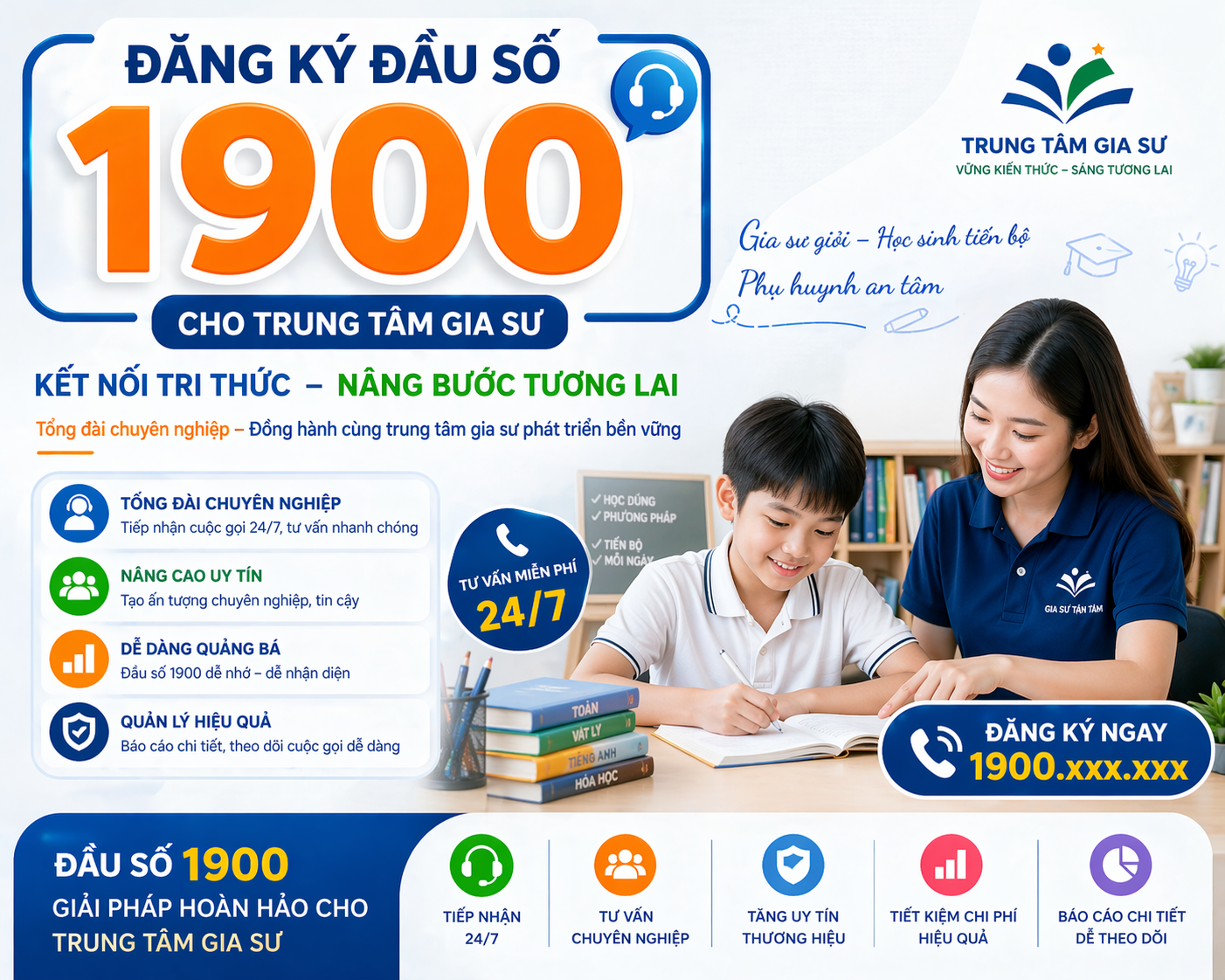 Đăng ký đầu số 1900 cho trung tâm gia sư