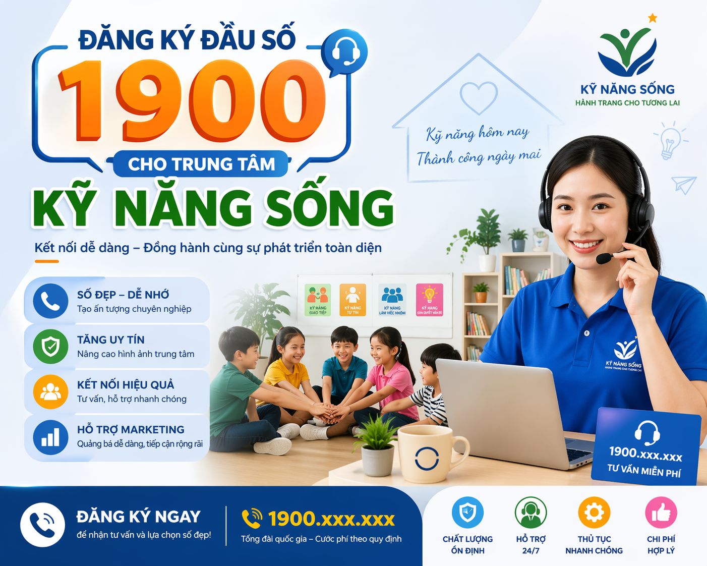 Đăng ký đầu số 1900 cho trung tâm kỹ năng sống