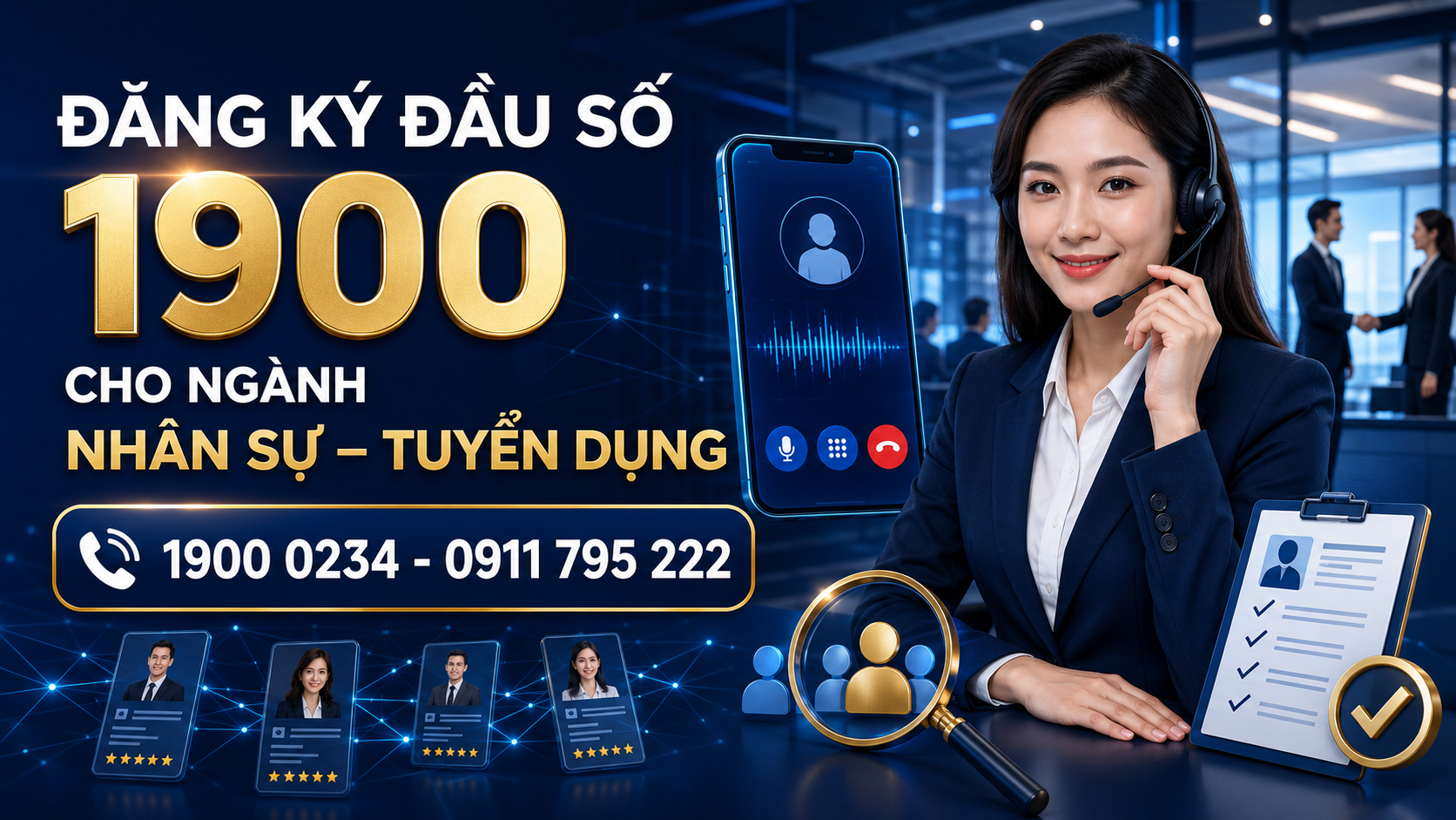 Đăng ký đầu số 1900 cho ngành nhân sự – tuyển dụng