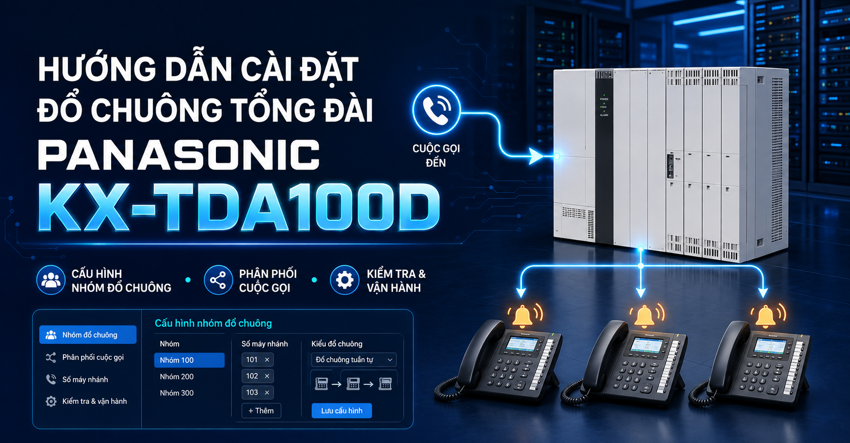 Cấu hình đổ chuông Panasonic KX-TDA100D