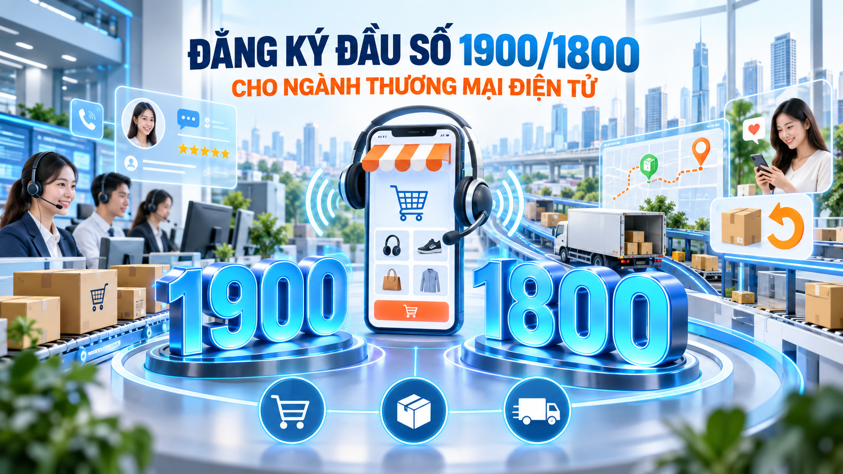Đăng ký đầu số 1900/1800 cho ngành thương mại điện tử